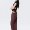 Relaxed Barrel Leg Scuba Sweatpants – Burgundy Relaxed Barrel Leg Scuba Sweatpants – Burgundy