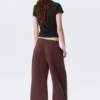 Relaxed Barrel Leg Scuba Sweatpants – Burgundy Relaxed Barrel Leg Scuba Sweatpants – Burgundy