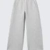 Relaxed Barrel Leg Scuba Sweatpants – Grey Melange Relaxed Barrel Leg Scuba Sweatpants – Grey Melange
