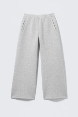 Relaxed Barrel Leg Scuba Sweatpants – Grey Melange