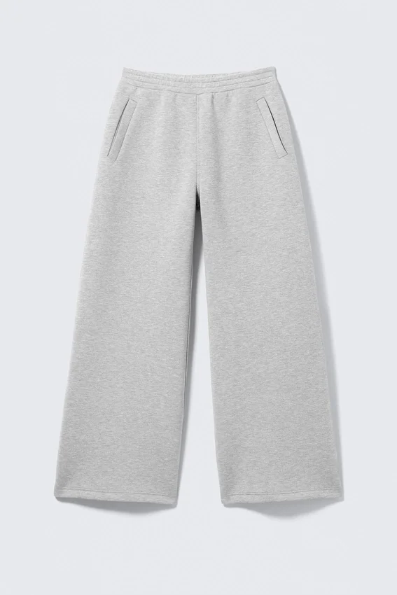 Relaxed Barrel Leg Scuba Sweatpants – Grey Melange Relaxed Barrel Leg Scuba Sweatpants – Grey Melange