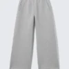 Relaxed Barrel Leg Scuba Sweatpants – Grey Melange Relaxed Barrel Leg Scuba Sweatpants – Grey Melange
