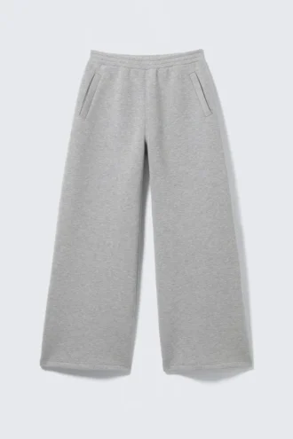 Relaxed Barrel Leg Scuba Sweatpants – Grey Melange