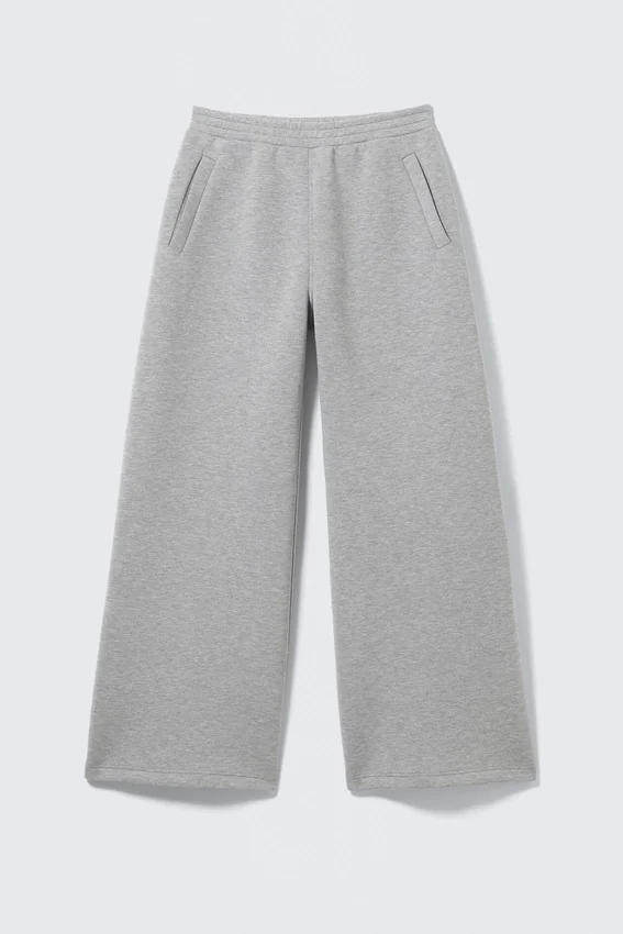 Relaxed Barrel Leg Scuba Sweatpants – Grey Melange Relaxed Barrel Leg Scuba Sweatpants – Grey Melange