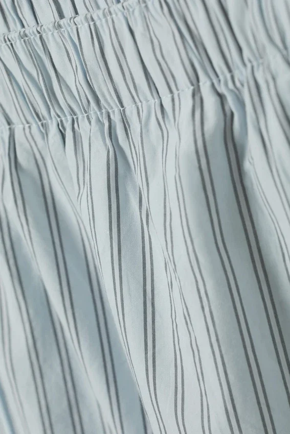Relaxed Boxer Cotton Shorts – Blue Stripe Relaxed Boxer Cotton Shorts – Blue Stripe