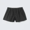Relaxed Boxer Cotton Shorts – Checked Black Relaxed Boxer Cotton Shorts – Checked Black
