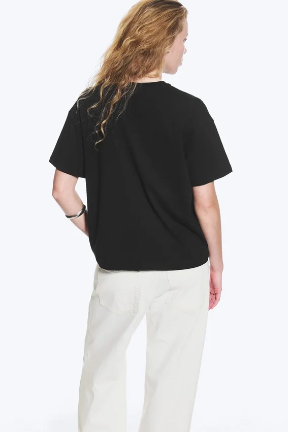 Relaxed Boxy Cotton T-Shirt – Black Relaxed Boxy Cotton T-Shirt – Black