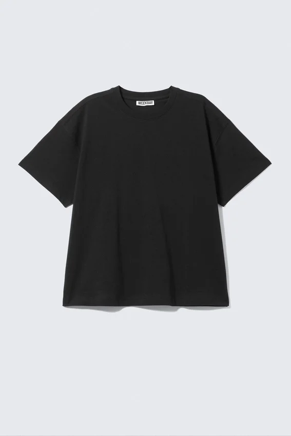 Relaxed Boxy Cotton T-Shirt – Black Relaxed Boxy Cotton T-Shirt – Black