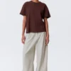 Relaxed Boxy Cotton T-Shirt – Burgundy Relaxed Boxy Cotton T-Shirt – Burgundy