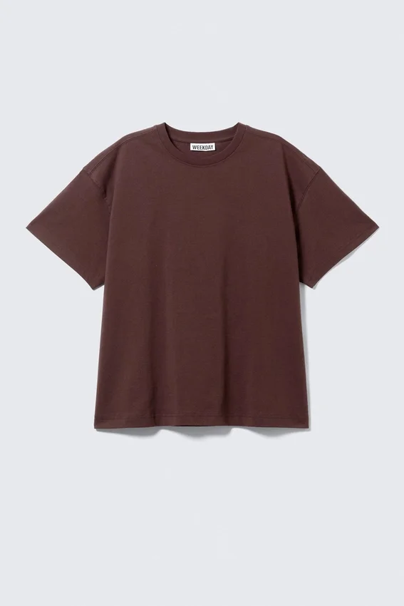 Relaxed Boxy Cotton T-Shirt – Burgundy Relaxed Boxy Cotton T-Shirt – Burgundy