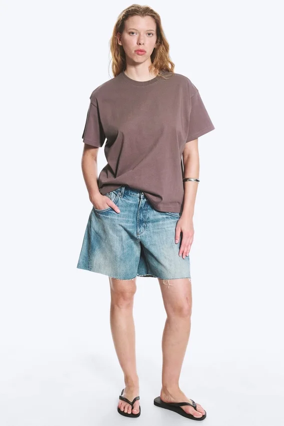 Relaxed Boxy Cotton T-Shirt – Grey Relaxed Boxy Cotton T-Shirt – Grey