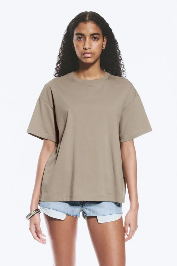 Relaxed Boxy Cotton T-Shirt – Light Mole Relaxed Boxy Cotton T-Shirt – Light Mole