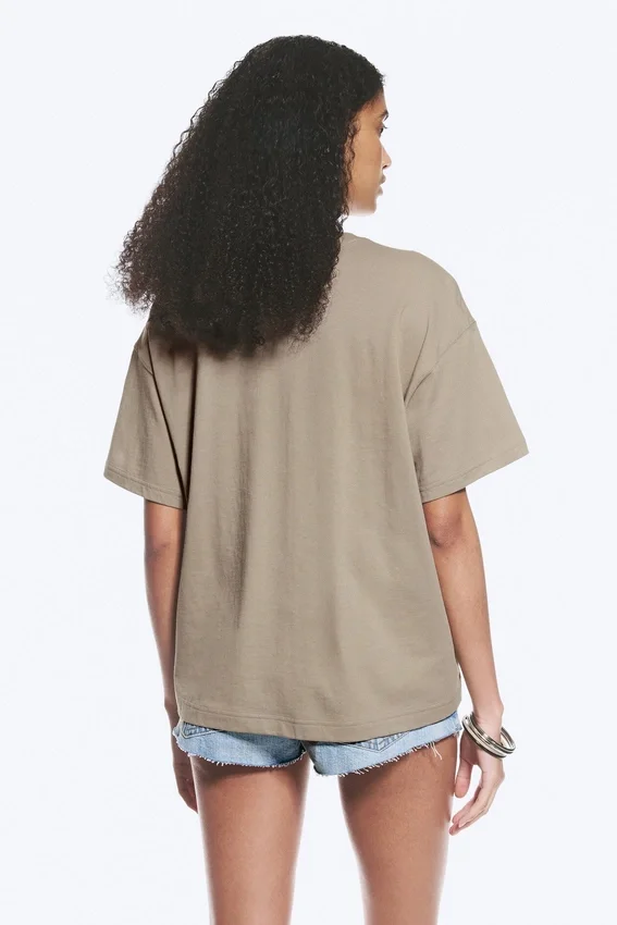 Relaxed Boxy Cotton T-Shirt – Light Mole Relaxed Boxy Cotton T-Shirt – Light Mole