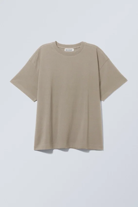 Relaxed Boxy Cotton T-Shirt – Light Mole Relaxed Boxy Cotton T-Shirt – Light Mole
