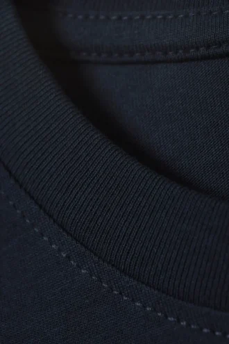 Relaxed Boxy Cotton T-Shirt – Navy Blue