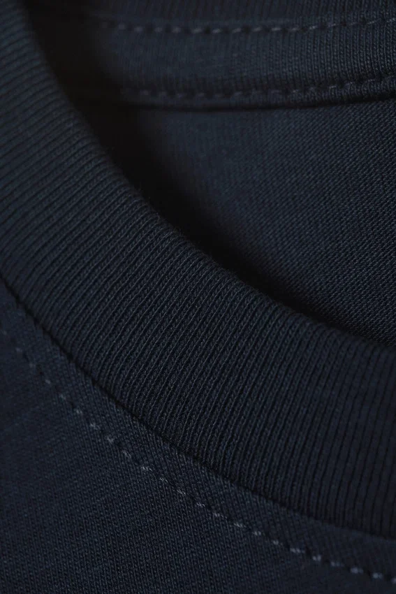 Relaxed Boxy Cotton T-Shirt – Navy Blue Relaxed Boxy Cotton T-Shirt – Navy Blue