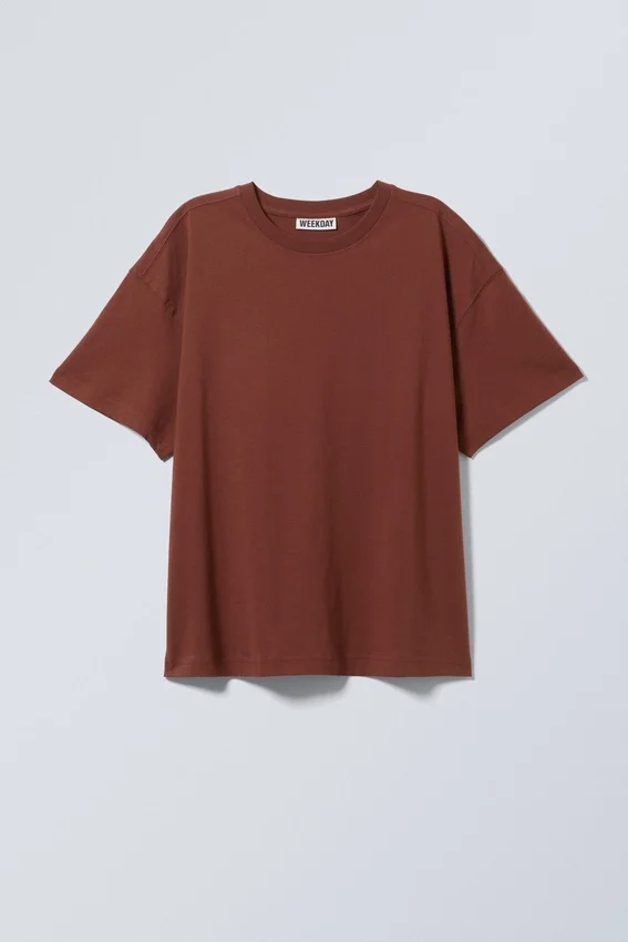 Relaxed Boxy Cotton T-Shirt – Rust Relaxed Boxy Cotton T-Shirt – Rust