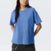 Relaxed Boxy Cotton T-Shirt – Washed Blue Relaxed Boxy Cotton T-Shirt – Washed Blue