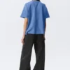Relaxed Boxy Cotton T-Shirt – Washed Blue Relaxed Boxy Cotton T-Shirt – Washed Blue