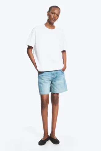 Relaxed Boxy Cotton T-Shirt – White