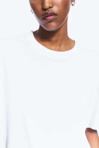 Relaxed Boxy Cotton T-Shirt – White