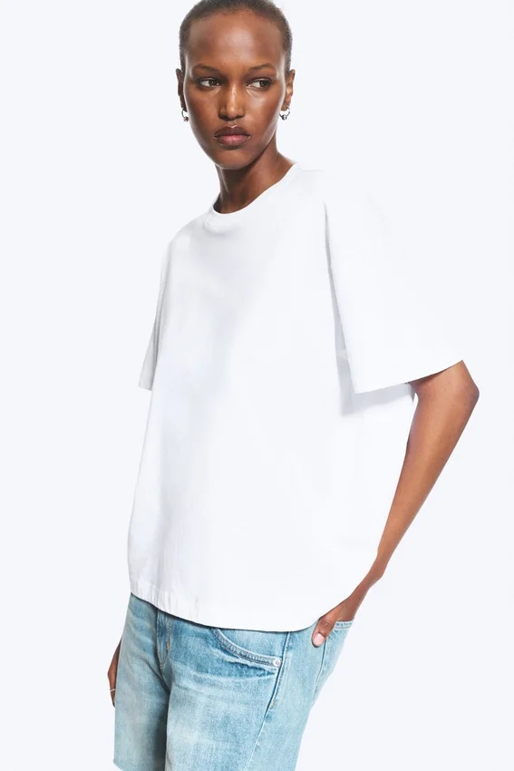 Relaxed Boxy Cotton T-Shirt – White Relaxed Boxy Cotton T-Shirt – White