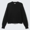 Relaxed Boxy Knitted Sweater – Black Relaxed Boxy Knitted Sweater – Black