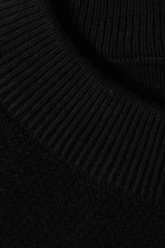 Relaxed Boxy Knitted Sweater – Black