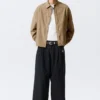 Relaxed Boxy Poplin Shirt – Beige Check Relaxed Boxy Poplin Shirt – Beige Check