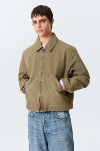Relaxed Boxy Zip Jacket – Beige Relaxed Boxy Zip Jacket – Beige