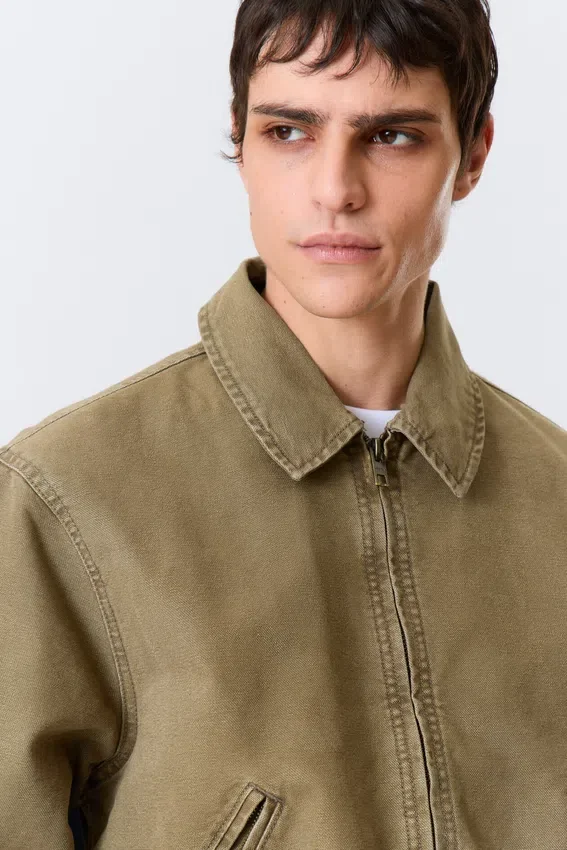 Relaxed Boxy Zip Jacket – Beige Relaxed Boxy Zip Jacket – Beige