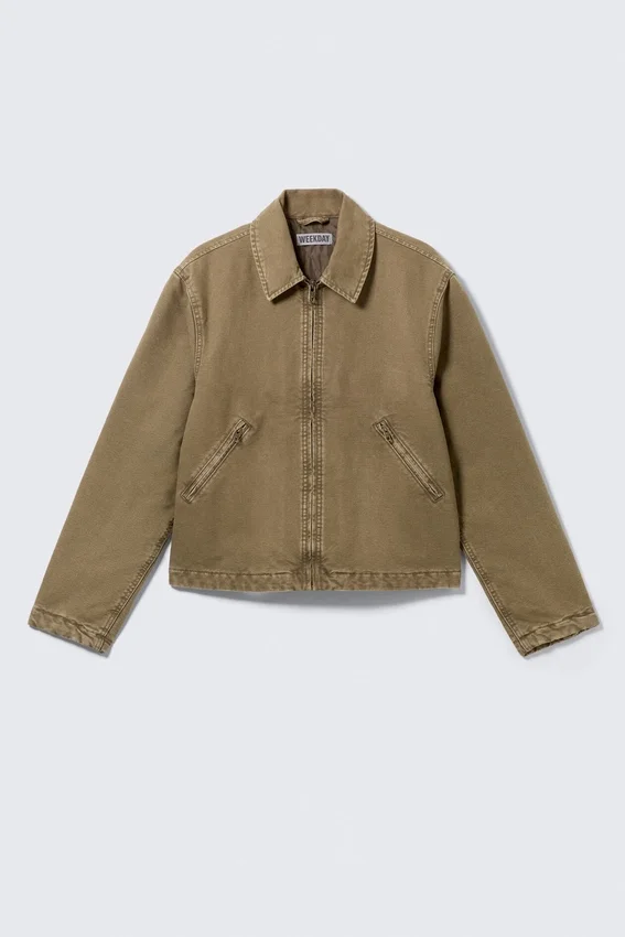 Relaxed Boxy Zip Jacket – Beige Relaxed Boxy Zip Jacket – Beige