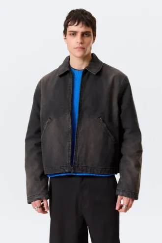 Relaxed Boxy Zip Jacket – Black