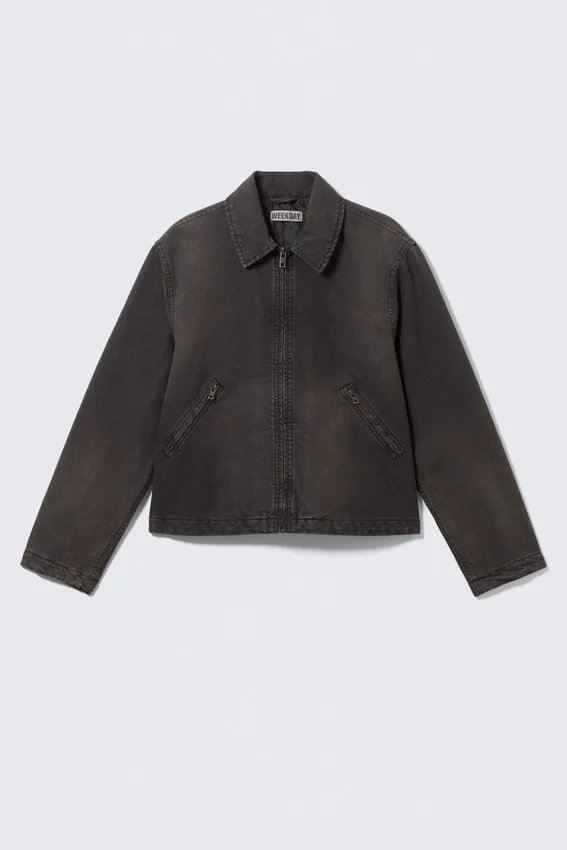 Relaxed Boxy Zip Jacket – Black Relaxed Boxy Zip Jacket – Black
