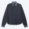 Relaxed Checked Cotton Shirt – Checked Grey – Contrast Denim Relaxed Checked Cotton Shirt – Checked Grey – Contrast Denim