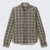 Relaxed Checked Long-Sleeved Shirt – Checked Beige Relaxed Checked Long-Sleeved Shirt – Checked Beige