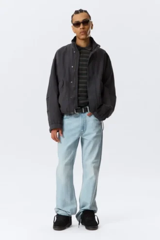 Relaxed Cotton Canvas Jacket – Washed Black