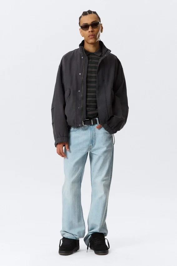 Relaxed Cotton Canvas Jacket – Washed Black Relaxed Cotton Canvas Jacket – Washed Black