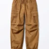 Relaxed Cotton Cargo Trousers – Washed Brown Relaxed Cotton Cargo Trousers – Washed Brown