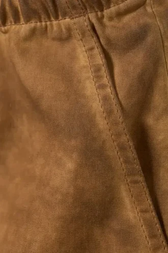 Relaxed Cotton Cargo Trousers – Washed Brown