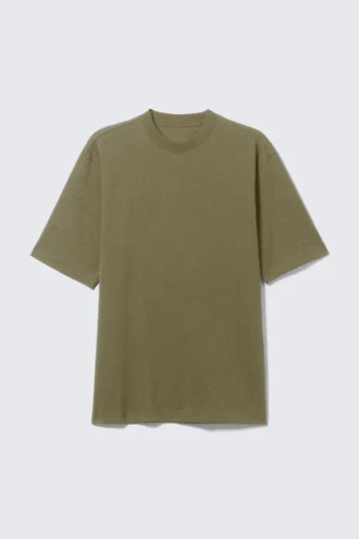 Relaxed Crew Neck T-Shirt – Dark Green
