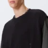 Relaxed Distressed Knitted Vest – Black Relaxed Distressed Knitted Vest – Black