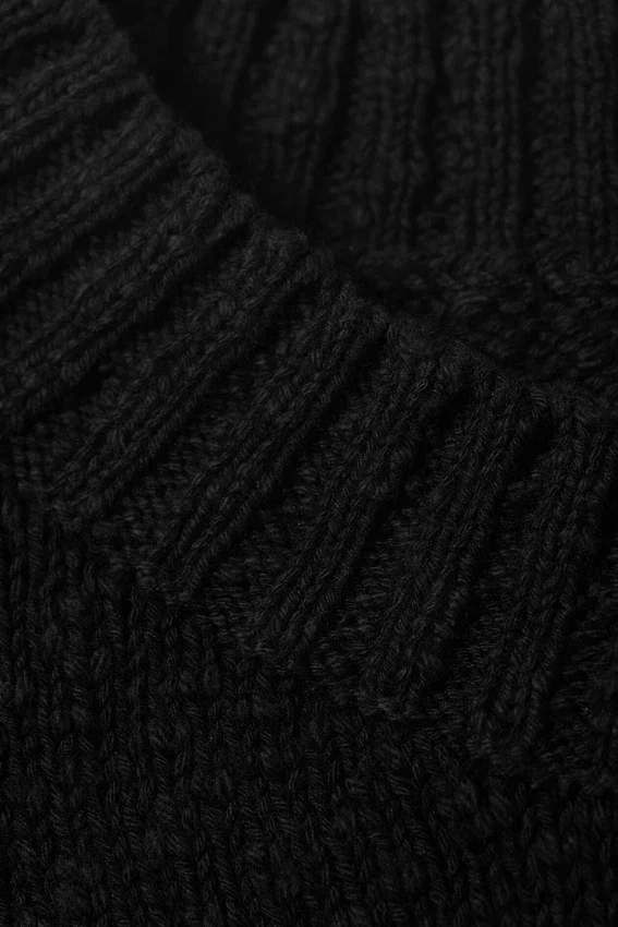Relaxed Distressed Knitted Vest – Black Relaxed Distressed Knitted Vest – Black