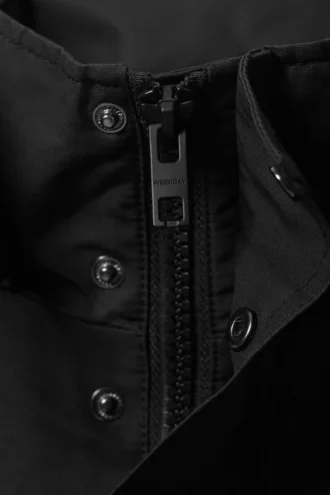 Relaxed Fit Hooded Jacket – Black