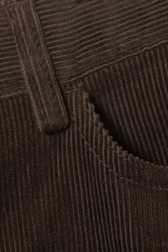 Relaxed Fit Low Rise Corduroy Trousers – Brown