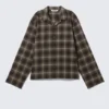 Relaxed Flannel Pyjama Shirt – Checked Dark Brown Relaxed Flannel Pyjama Shirt – Checked Dark Brown