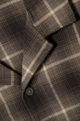 Relaxed Flannel Pyjama Shirt – Checked Dark Brown