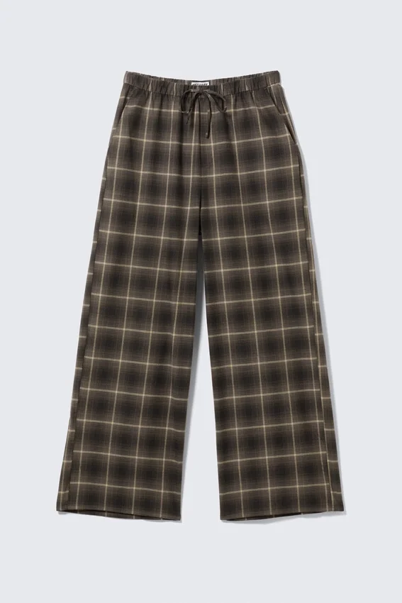Relaxed Flannel Pyjama Trousers – Checked Dark Brown Relaxed Flannel Pyjama Trousers – Checked Dark Brown