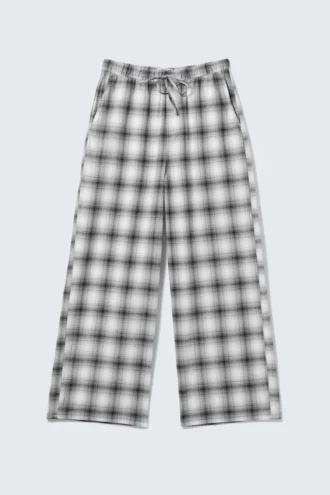 Relaxed Flannel Pyjama Trousers – Checked White
