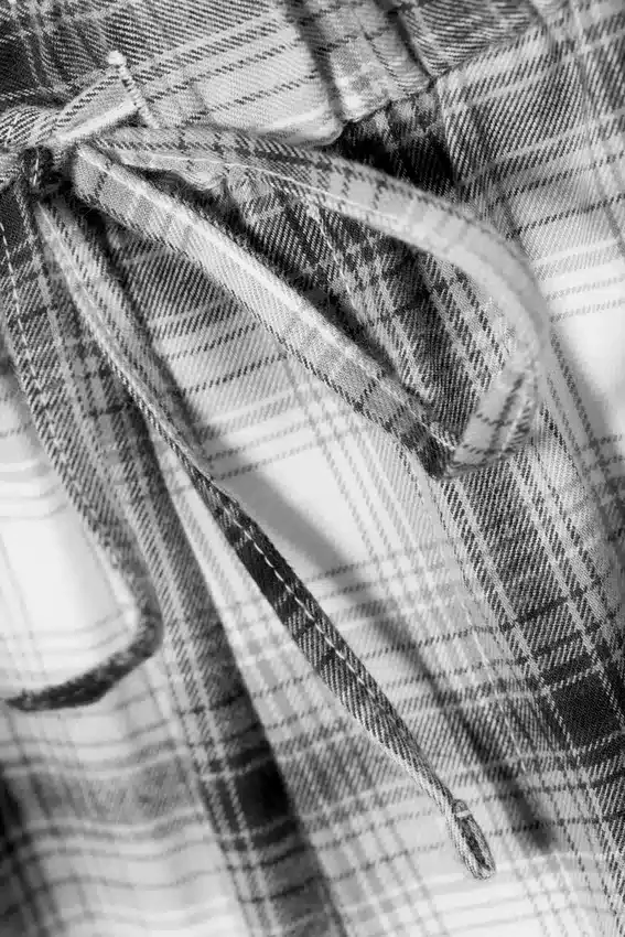 Relaxed Flannel Pyjama Trousers – Checked White Relaxed Flannel Pyjama Trousers – Checked White